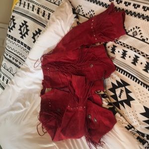 Cripple Creek red suede jacket